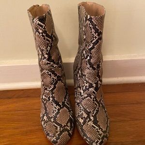 Snakeskin booties